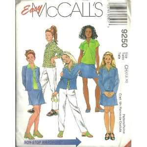   Top, Pants And Skirt (Easy McCalls Sewing Pattern 9250, Size:7,8,10