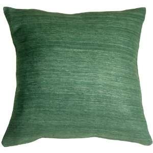  Pillow Decor   Tussar Silk Forest Green 22x22 Throw Pillow 