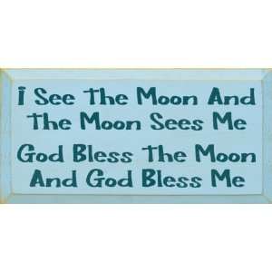   me, God bless the moon and God Bless me Wooden Sign: Home & Kitchen