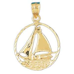   14K Gold Pendant Sailboat 1.6   Gram(s) CleverEve Jewelry