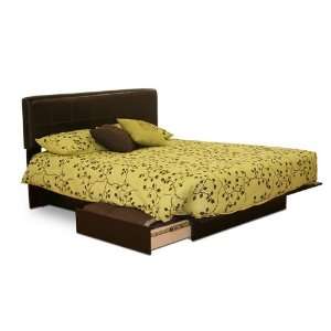   Chocolate Finish Queen Size Storage Platform Bed