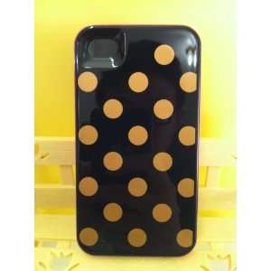 Designer Kate Spade LE Pavillion Golden Dot Black iPhone 4 Case + FAST 