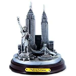 New York 3 D Round Pewter Model, New York Souvenirs, New York City 