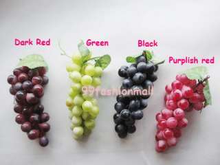   Artificial Grapes Cluster Home Garden Decor Fake Fruit 4 Colors  