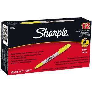  Sharpie Fine Point Permanent Markers, 12 Yellow Markers 