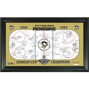 Pittsburgh Penguins 2009 Team Signature Rink Framed Print   Pittsburgh 