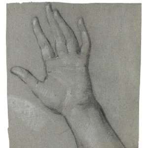   Benjamin West   24 x 26 inches   Study for the left hand of The Woman