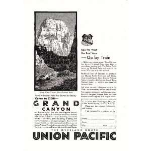  1930 Ad Union Pacific Zion Grand Canyon Vintage Travel 