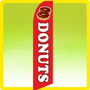 Feather Flutter Tall Banner Sign Flag   DONUTS rb  