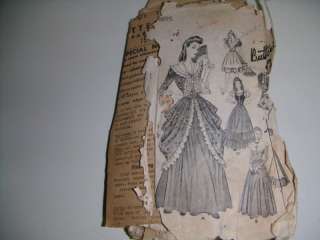 Paper Dress Pattern, Vintage, Victorian Dress  