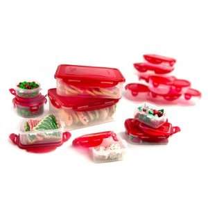  Lock & Lock Airtight BPA Free 32 Piece Set  RED lids 