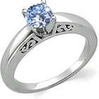 Created Diamonds Scroll Cathedral Solitaire 14K White Gold Ring with 