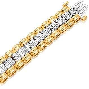   in 14K Gold Over Sterling Silver  Jewelry Diamonds Bracelets