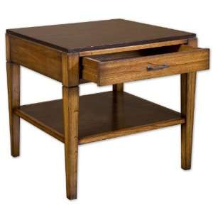  Uttermost 26 Inch Zahari End Table Solid Mindi Wood In 