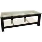 Plateau 64 Low Profile Flat Screen TV Stand   Black with Glass 