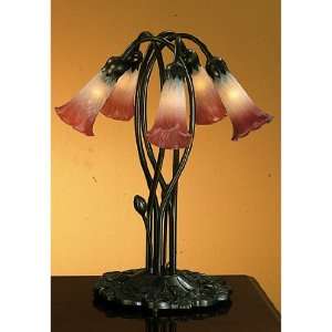  16.5H Pink/White Pond Lily 5 Light Accent Lamp: Home 