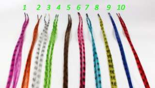 100pcs Synthetic feather Hair extensions 100 beads Grizzly 14 16 10 