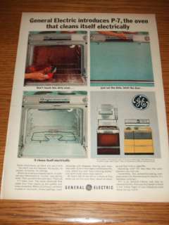 VINTAGE 1960s General Electric Oven P 7 SC Print Ad Art  