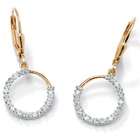 PalmBeach Jewelry Diamond Acc. 18k/SS Hoop Earrings