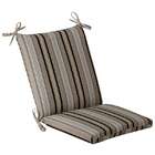   Patio Furniture Mid Back Chair Cushion   Black & Tan Striped Voyage
