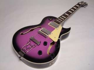 String Hollow Body Electric Guitar, Purple, New  