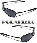 New Black POLARIZED Sunglasses Smoke Lens Rectangle Fishing Aviator