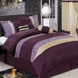   Purple 11 Piece Bed in a Bag Sheets Comforter Bed skirt Pillow Shams