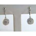 Edgewater Jewelry Micro Pave Heart Cut Out Ball Dangle Earring