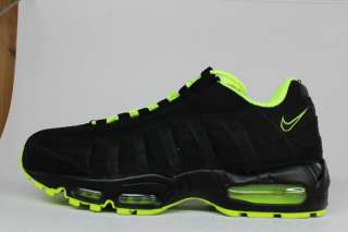 Nike Air Max 95 Jet Black Neon Green Authentic Mens Running Sneakers 