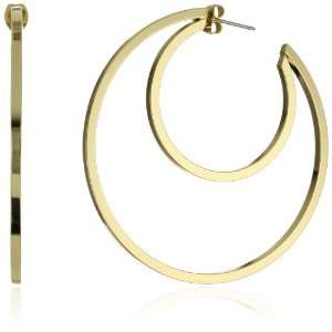    Jules Smith Art Deco 14k Gold Plated Hoop Earrings Jewelry