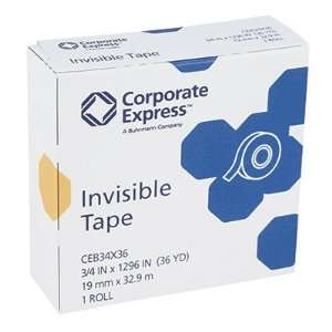  Invisible Tape, Write On, Matte Finish, .75x36 Yards 