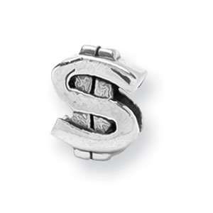    Sterling Silver Reflections Dollar Sign Bead QRS302: Jewelry