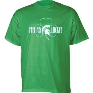   State Spartans Kelly Green Feeling Lucky T Shirt