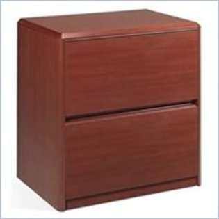   Lateral Wood File Storage Cabinet in Bordeaux Cherry 