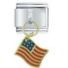 Pugster Dangle Usa Flag Travel & Italian Charm Bracelet