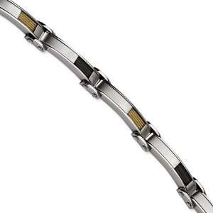   IP & Gold Plated Wire Satin 8.5in Bracelet Vishal Jewelry Jewelry