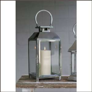 Large Coach Lantern with Polished Stainless Steel Finish