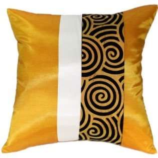 Artiwa 16x16 Throw Couch Decorative Silk Pillow Cover : Yellow Gold 