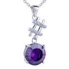Pugster Well Purple Swarovski Crystal Pendant Necklace
