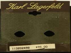 1981 Vntg CLIP EARRINGS signed KARL LAGERFELD© Mauve & Goldtone 