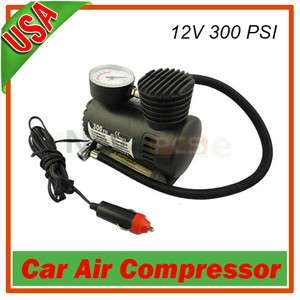Car Mini Pump Air Compressor Tire Inflator 300 PSI 12V  