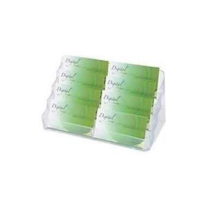   Business Card Holder, 8 Compartments, Clear, 3 7 