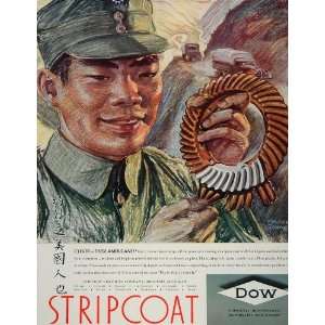 1944 Ad Dow Plastic Stripcoat Gear Chinese Soldier WWII 