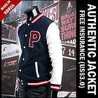 New P Varsity College Letterman Baseball Jacket Jackets Jumper Dark 