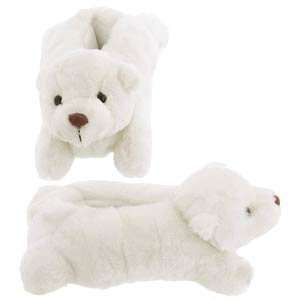  Plushy Adult Polar Bear Fuzzy Slippers Toys & Games