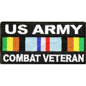  US Army Combat Veteran Patch, 4x2 inch, small embroidered 