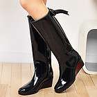   Zip Rubber Rain Boots Wedge Shoes US5~7.5 / Ladies Knee High Boots