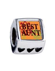 Soufeel Best Aunt Heart European Bead Charm Fits Pandora/Troll/Chamil 