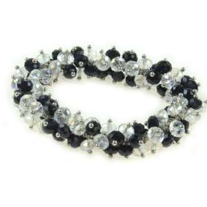  White and Black Crystal Bracelet Jewelry