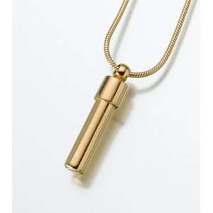  14kt Gold Two Chamber Cylinder Cremation Jewelry Jewelry